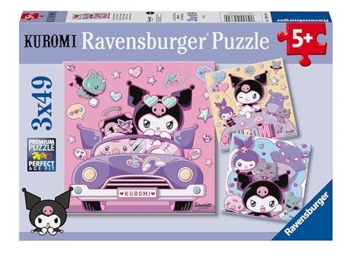 Ravensburger Kuromi 3 Pack 49 Piece Jigsaw Puzzle Set for Kids Ages 5+