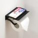 Unyqoos® Porte-rouleau de papier toilette mural avec tablette Zwart