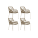 BUITEN living Seville Seville dining tuinstoel set van 4 | touw + staal | beige