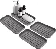 Tapis égouttoir sans marque en silicone avec antidérapant - accessoire de cuisine - gris