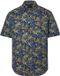 JP 1880 - Heren - Piqué overhemd FLEXNAMIC® korte mouwen all-over print tot 8XL - Navy blauw - Maat 3XL