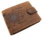 Portefeuille en cuir véritable avec motif ancre et boussole - Élégant et pratique