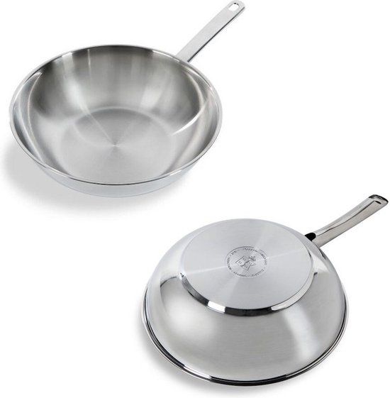 BK Bright Wok - 28 cm - RVS - Met Deksel - Zilver