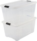 IRIS OHYAMA Topbox Opbergbox - 45L - 2 stuks - Transparant/Zwart