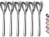 Unyqoos® Set de 6 mini-cuillères en acier inoxydable argenté pour expresso et desserts