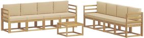 vidaXL - Salon d'angle - 8 places assises - Blanc et Beige