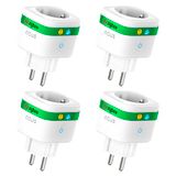 NOUS A7Z ZigBee Smart Socket met Energiemonitoring, 16A, App en Stembediening, Timer en Schema's, Compatibel met Alexa, Google Home, Home Assistant, Tuya, Vereist ZigBee Hub, Pack of 4