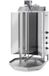 HENDI Grill kebab vertical électrique - Acier inoxydable - 55x70x112 cm - Argent - 4 zones de chauffe, broche réglable - Pour restauration, jusqu'à 60 kg