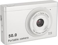 Appareil photo numérique sans marque, microcaméra CCD HD avec zoom 8x, appareil photo compact avec double objectif à l'avant et à l'arrière, appareil photo selfie vlog pour garçons et filles - carte mémoire 32G (gris-argent)