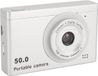 Appareil photo numérique sans marque, microcaméra CCD HD avec zoom 8x, appareil photo compact avec double objectif à l'avant et à l'arrière, appareil photo selfie vlog pour garçons et filles - carte mémoire 32G (gris-argent)