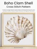 Boho Clam Shell Cross Stitch Pattern