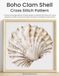 Boho Clam Shell Cross Stitch Pattern