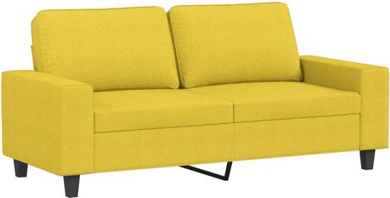 vidaXL Tweezitsbank 140 cm stof lichtgeel