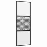 vidaXL Glazen deur 76 x 2 x 205 cm aluminium zwart