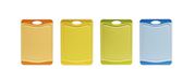 Excelsa Security snijplank antibacterieel kunststof, oranje/geel/groen/blauw, 20 x 14 x 1 cm