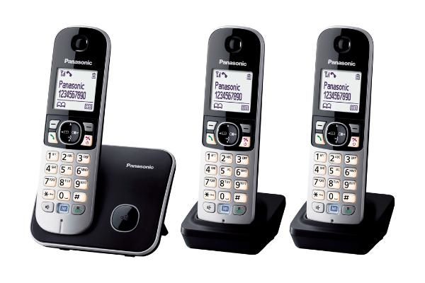 Panasonic KX-TG6813 - DECT Trio Phone - Black/Silver