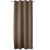 ED ENJOY HOME EnjGordijn met zilveren ogen, bruin, 140 x 240 cm, 100% polyester, Oeko-Tex-gecertificeerde stof, zoethoutcollectie