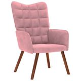 VidaXL Accentstoel Fluweel Roze