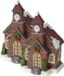 Koopman International Église de Noël illuminée - 2x - toit rouge - polystone - 13 cm