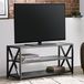 Meuble TV avec structure croisée, bois de noyer noir, dimensions : 120 x 40 x 56,5 cm