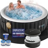 Casaria Opblaasbare Whirlpool Ø200 Rond 4-6 Personen 140 Jets 42°C Schwarz