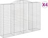 vidaXL Gabions - 4 pieces - arched - 300x50x200/220 cm - iron