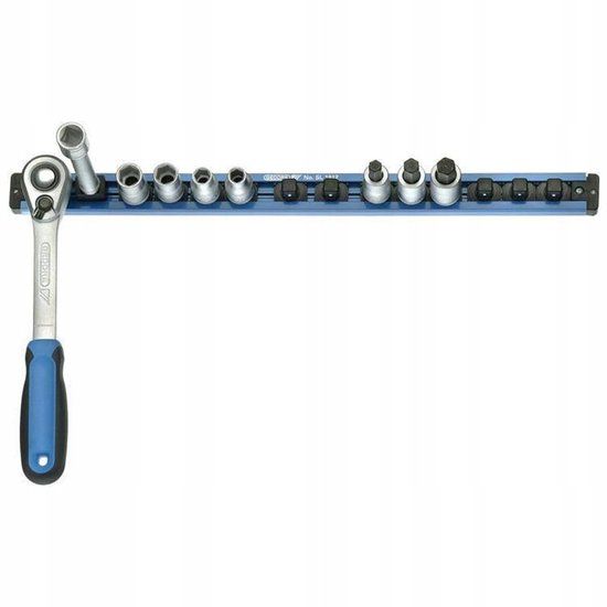 Gedore Opsteeklijst 3/8" v. 14 doppen, Blauw, Zilver