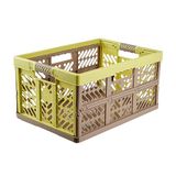 keeeper 4x Stevige vouwkratten met soft-touch handgrepen, 54 x 37 x 28 cm, 45 l, Ben, groen/taupe