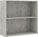 vidaXL Bibliothèque avec 2 étagères 80x30x76,5 cm bois de particules gris béton