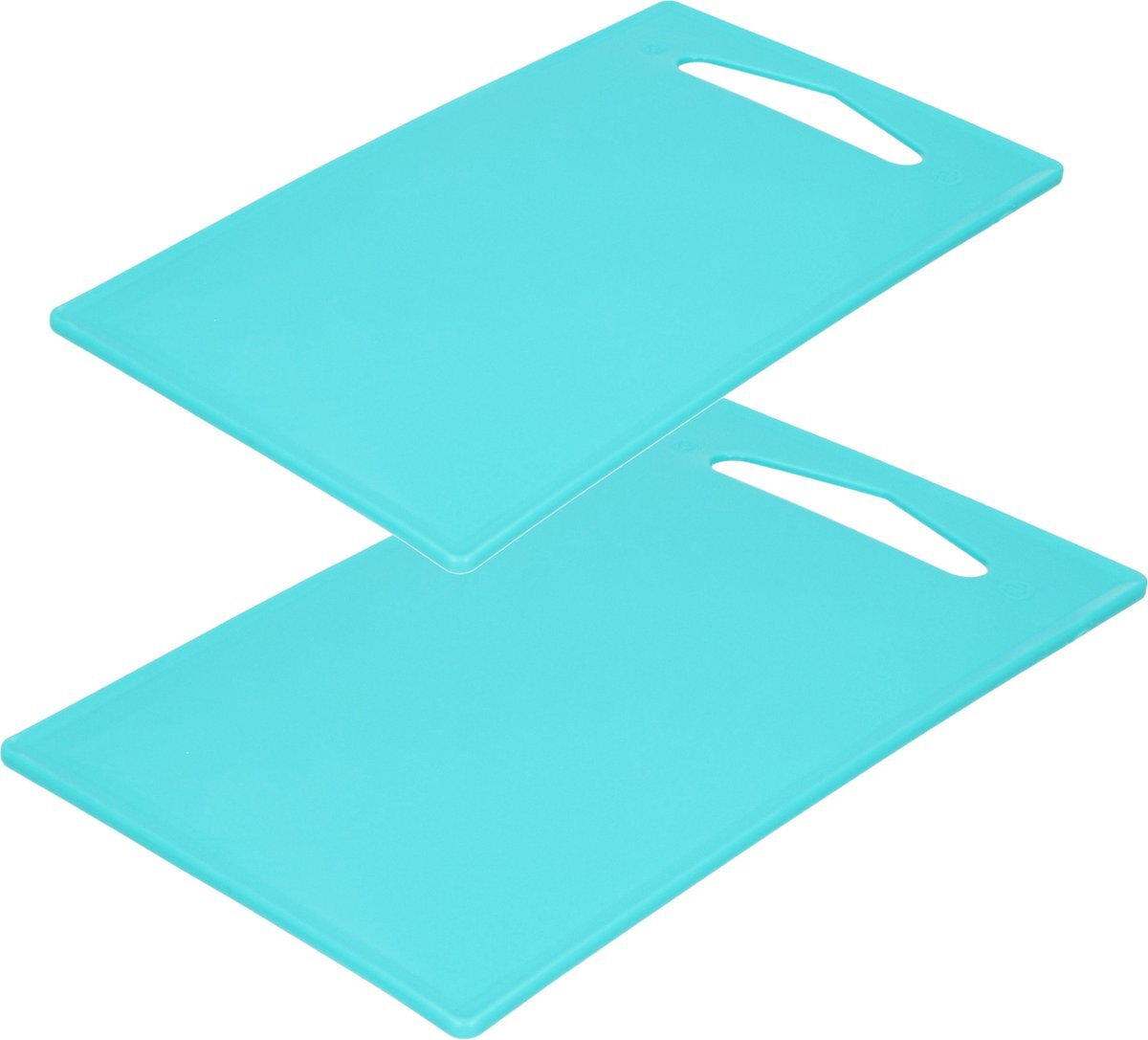 Forte Plastics Kunststof snijplanken set van 2x stuks blauw 27 x 16 en 36 x 24 cm - Keuken/koken accessoires