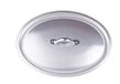 Pentole Agnelli Professioneel aluminium 3 mm ovaal deksel met stalen brug, diameter 40 cm, zilver