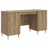 vidaXL Bureau Artisanaal eiken 142,5 x 50 x 75 cm Bewerkt hout