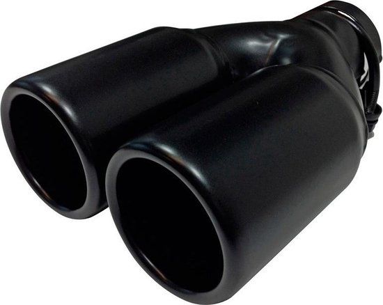 AutoStyle Uitlaatsierstuk Staal/Zwart - 2x rond 76mm - lengte 220mm - 45-60mm aansluiting
