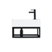 Badkamerplanet Fontein Frame Mat Zwart Solid Surface Mat Zwart 40x22x10 cm Kraangat Rechts