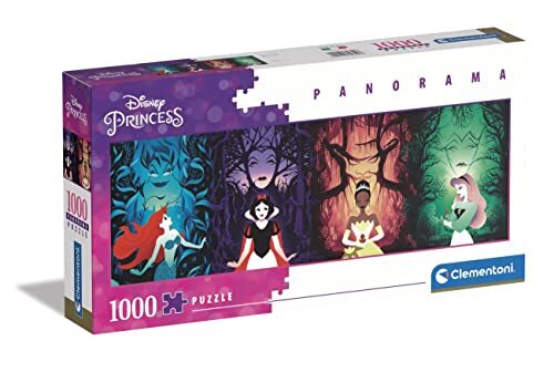 Clementoni - Disney Princess Panorama Princess-1000 volwassenen, panorama-puzzel, Made in Italy, meerkleurig, 39722