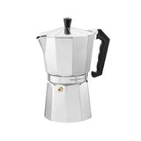 FLORINA Aluminium Espressomaker 6 Kopjes (150 ml) I Kookplaat Espressomachine GRANDE I Bereiden van Italiaanse Espresso I Geschikt voor Keramische Kookplaat, Elektrische Kookplaat, Gas