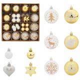 vidaXL - Boule de Noël - Set - 40 pièces - Blanc et or - Ø 6 cm - Plastique