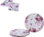 London Boutique Side Plate Porseleinen Taartbordset met Brede Rand, Shabby Chic, Vogel, Roos, Vlinder, Set van 4