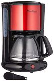 Moulinex FG360D Subito Filterkoffiezetapparaat, glazen kan, 10-15 kopjes, automatische uitschakelfunctie, roestvrij staal, rood/zwart