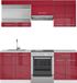 Vicco Fame-Line Unité de cuisine complète – 200 cm, WB Marbre Bordeaux laqué/blanc