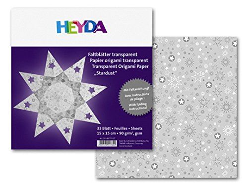 Heyda Stardust Vouwbladen - 15 x 15 cm - 5 Stuks - Zilver/Wit