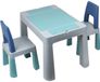 Thermobaby Table de jeu multifonctionnelle - MULTIPLAY - Avec 2 chaises - Gris/Bleu