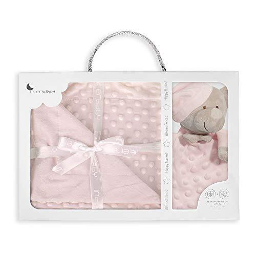 Interbaby deken en knuffeldoek 110 x 80 cm fleece roze