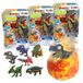 INKEE Surprise DINO | 3er Pack Badebomben Kinder mit Überraschung, 3x Ei-Form Badebomben mit dinosaurier spielzeug & Pfirsich-Eistee Aroma, Badekugeln mit Badewannenspielzeug