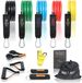 High Pulse weerstandsbandset met 5 sterktes, inclusief voetlussen, handgrepen, ankeren, expanders en trainingsposters voor fitnessoefeningen. Weerstandsbanden voor krachttraining, thuisworkouts en yoga