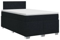 vidaXL Boxspringbed met matras, zwart, 120 x 190 cm, gestoffeerd