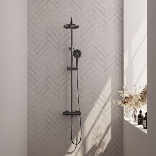 Brauer Gunmetal Edition Regendoucheset Opbouw - Gunmetal PVD - Thermostatisch