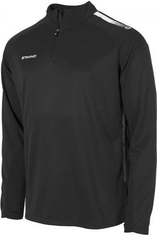 Stanno First Quarter Zip Top - Maat 152 - Zwart/Antraciet