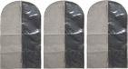 Merkloos / Sans marque Set van 3x stuks kleding/beschermhoezen polyester/katoen grijs 100 cm - Kledingzak