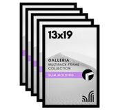 Americanflat 13x19 fotolijst met gepolijst plexiglas - Set van 5 - Galleria Collection - Gallery Wall Frame Set voor Wall Display - Zwart